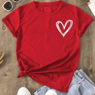 T-shirt Imprimé Graphique Cœur
