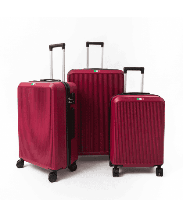 Série de 3 valises ABS FRANCO modèle Milano rouge bordeau