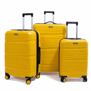 Set de trois valises Titou couleur jaune