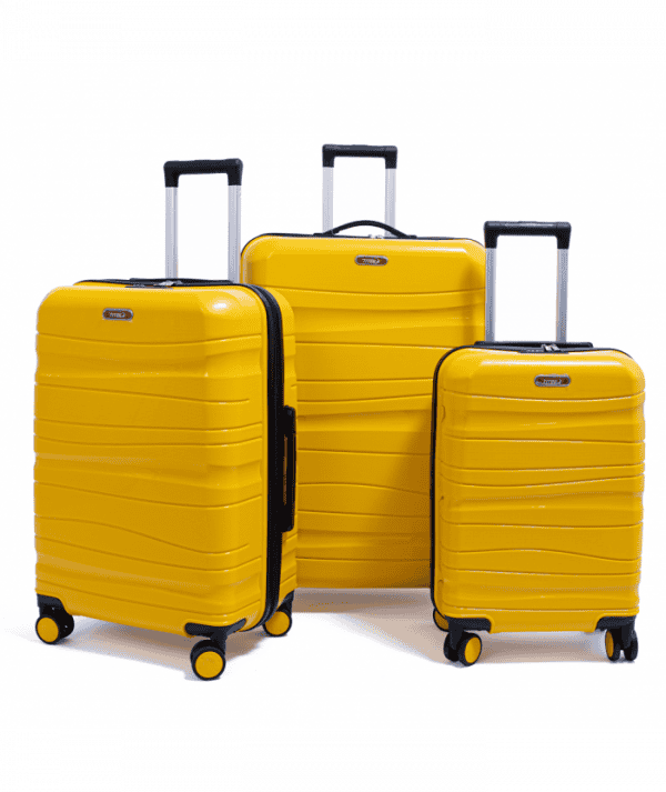 Set de trois valises Titou couleur jaune