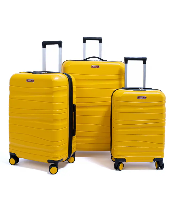 Set de trois valises Titou couleur jaune