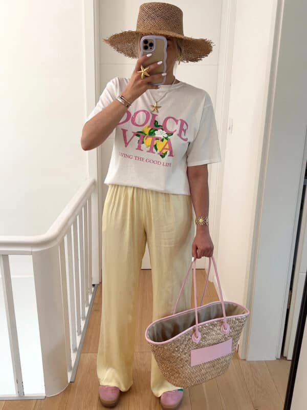 T-shirt DOLCE Dolce vita motif citron blanc