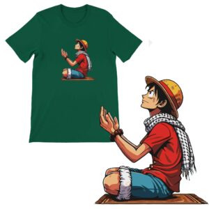 T-SHIRT LUFFY ONE PIECE PRIANT AVEC KUFFIYA
