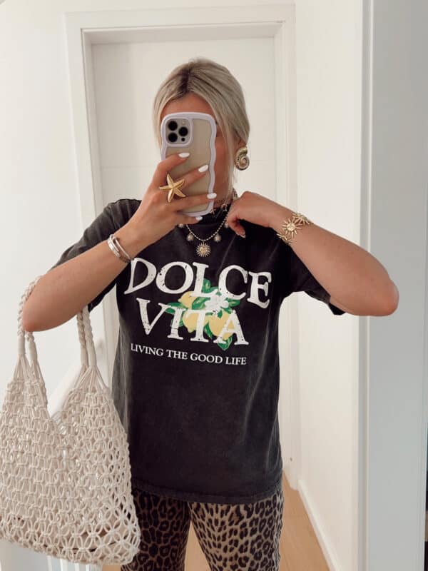T-shirt DOLCE Dolce vita motif citron blanc