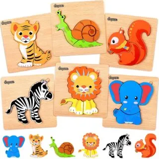Puzzles animaux en bois pour garçons et filles