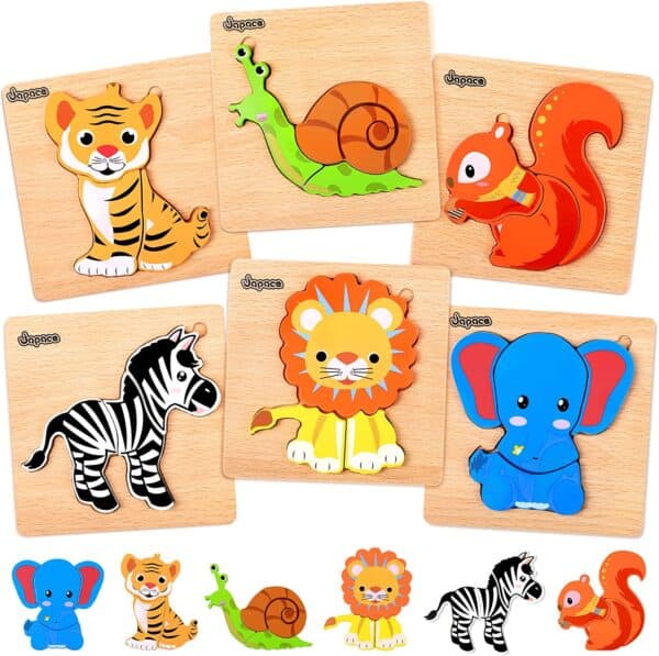 Puzzles animaux en bois pour garçons et filles
