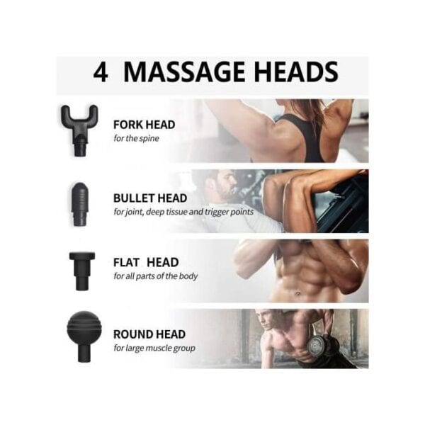Pistolet de massage musculaire - Noir