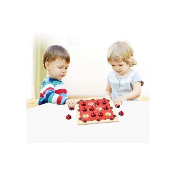 Jeu de mémoire montessori coccinelle en bois