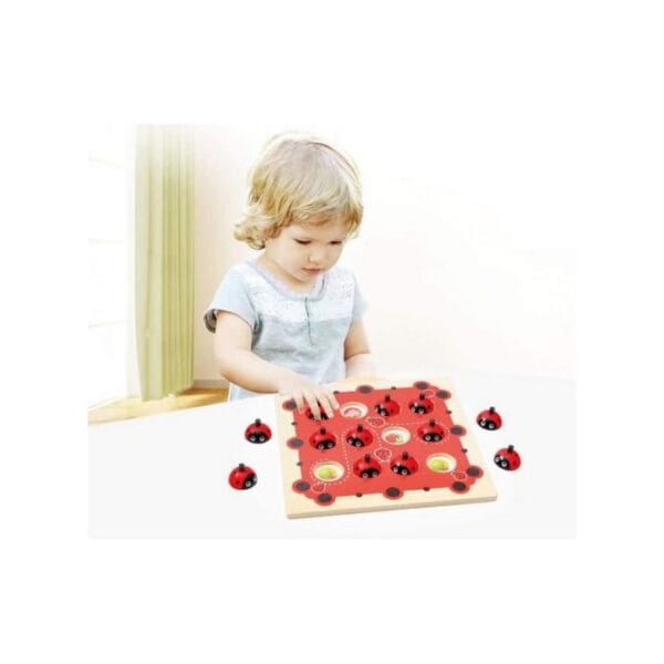 Jeu de mémoire montessori coccinelle en bois