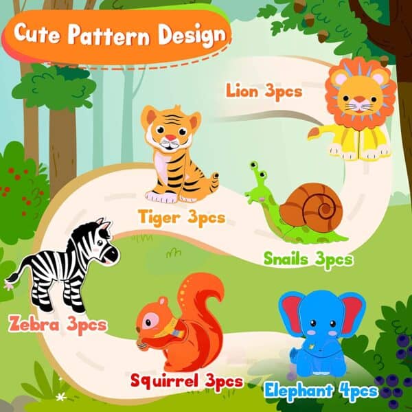 Puzzles animaux en bois pour garçons et filles