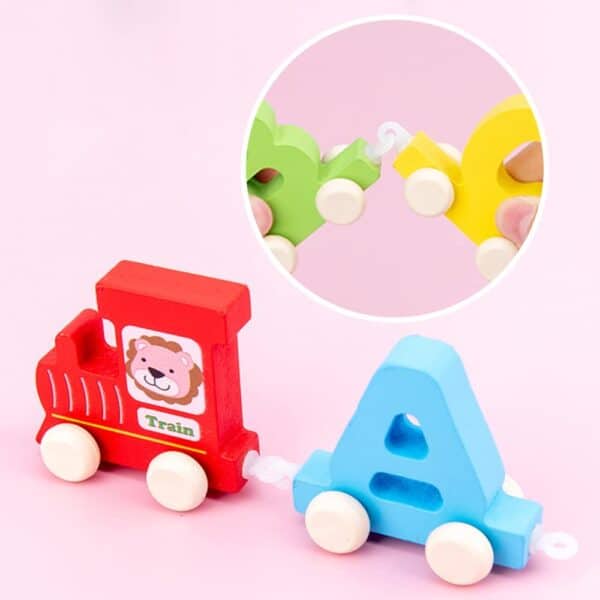 Jouet de train de lettres en bois