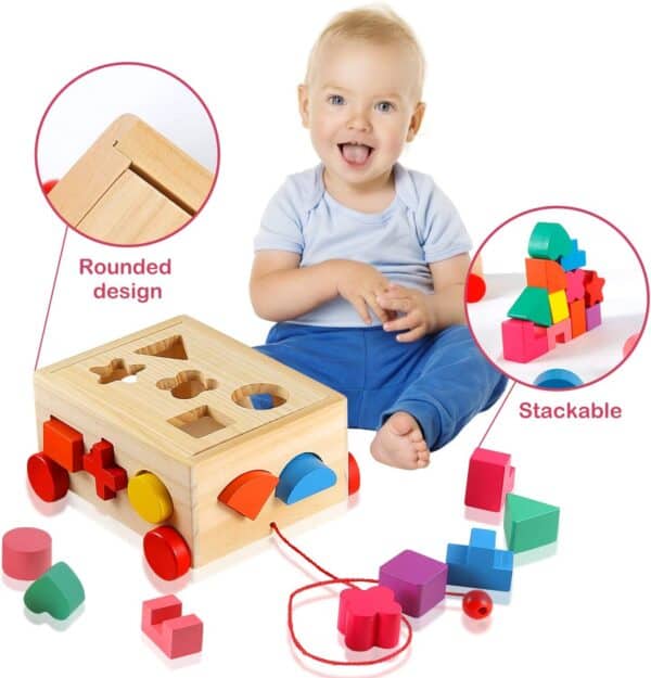Jouets camion trieur de forme éducatifs en bois