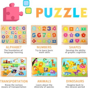 Ensemble de puzzles à chevilles en bois