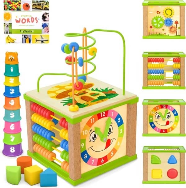 Cube d'activité en bois 5 EN 1