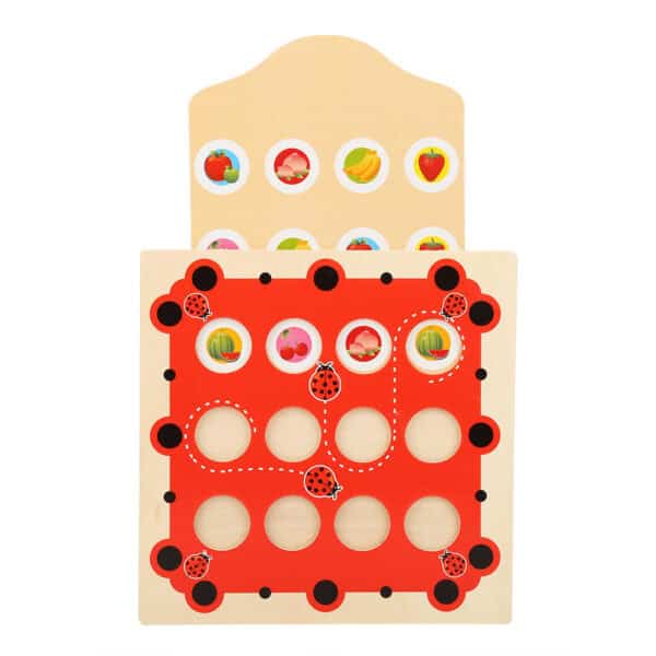 Jeu de mémoire montessori coccinelle en bois
