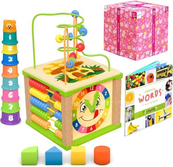Cube d'activité en bois 5 EN 1