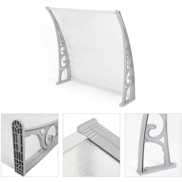 Auvent de porte/fenêtre en polycarbonate – Pare-soleil anti-UV