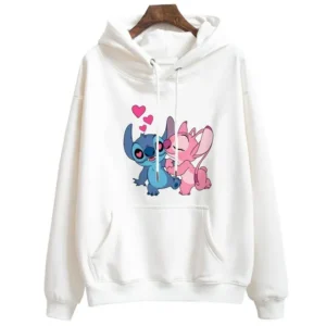 Sweats à Capuche Stitch Rose & Bleu Amoureux - Le Pull Mignon pour Femmes & Enfants
