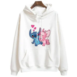 Sweats à Capuche Stitch Rose & Bleu Amoureux - Le Pull Mignon pour Femmes & Enfants