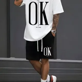 Ensemble Homme "IT'S OK – Don't Worry" – T-shirt + Short