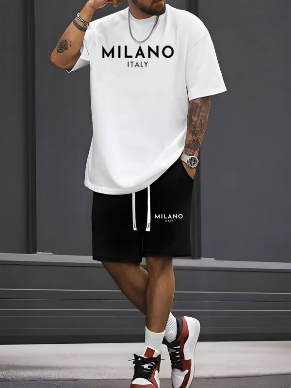 Ensemble Homme "MILANO ITALY" – T-shirt + Short | petitsprix.tn