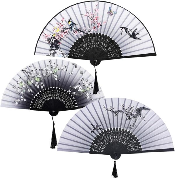 Éventails Asiatiques – Lot de 3 pièces