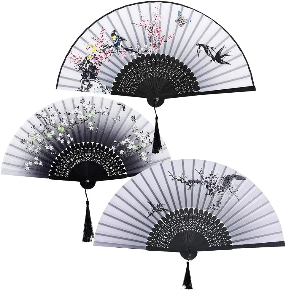 Éventails Asiatiques – Lot de 3 pièces