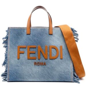 Sac Cabas FENDI ROMA en Jean et Cuir – Édition Luxe