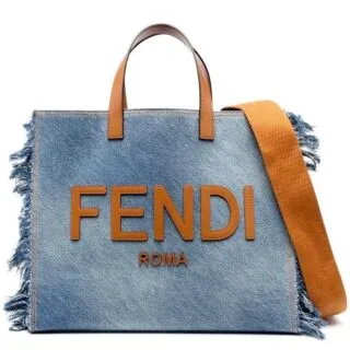 Sac Cabas FENDI ROMA en Jean et Cuir – Édition Luxe
