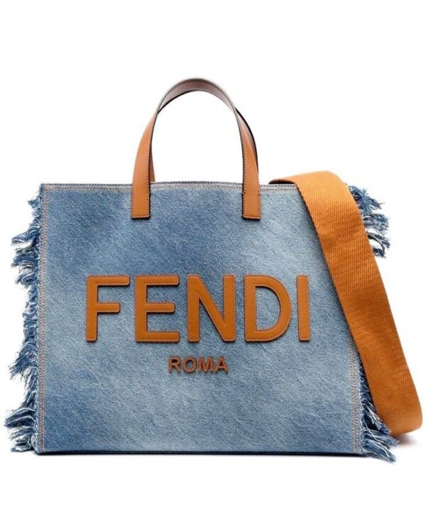 Sac Cabas FENDI ROMA en Jean et Cuir – Édition Luxe