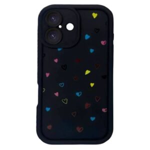 Coque Silicone Avec Coeur IPHONE 16 - Noir