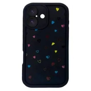 Coque Silicone Avec Coeur IPHONE 16 - Noir