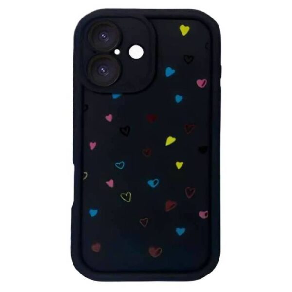 Coque Silicone Avec Coeur IPHONE 16 - Noir