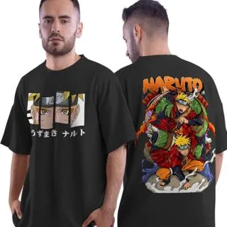 T-shirt Anime Naruto Uzumaki – 100% Coton – Impression Recto/Verso