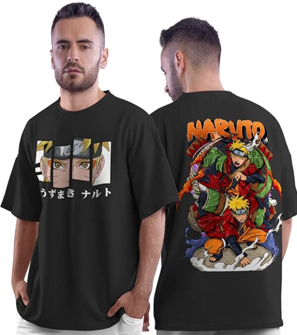T-shirt Anime Naruto Uzumaki – 100% Coton – Impression Recto/Verso