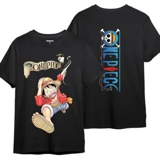 T-shirt Anime One Piece – Monkey D. Luffy – 100% Coton – Impression Recto/Verso