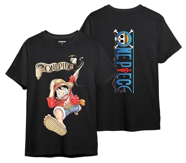 T-shirt Anime One Piece – Monkey D. Luffy – 100% Coton – Impression Recto/Verso