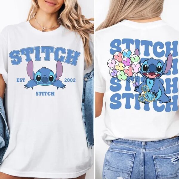 T-shirt Disney Stitch Est. 2002 – 100% Coton – Plusieurs Couleurs
