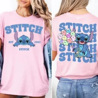 T-shirt Disney Stitch Est. 2002 – 100% Coton – Plusieurs Couleurs