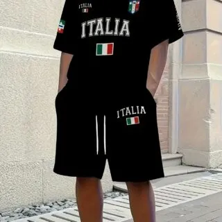 Ensemble Short et T-shirt Italia Noir
