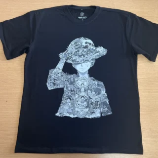 T-shirt One Piece (Luffy) impression avant en noir