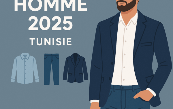 Mode homme Tunisie 2025 – illustration jean, chemise et veste tendance – PetitsPrix.tn