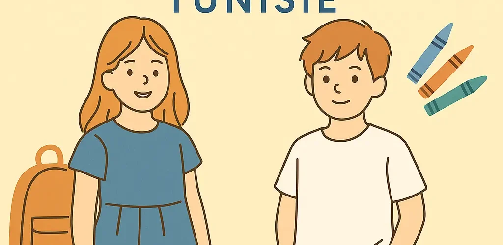 Mode enfant Tunisie 2025 – illustration vêtements fille et garçon tendance – PetitsPrix.tn