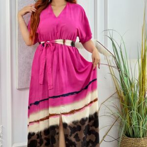 Robe Twinkie Fibranne – Fuchsia Dégradé & Animalier