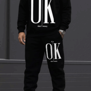 Ensemble Homme Noir It’s OK – Sweat & Pantalon Coton (B6)