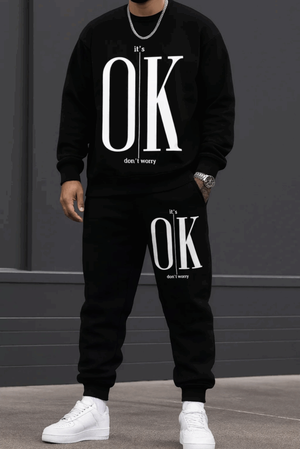 Ensemble Homme Noir It’s OK – Sweat & Pantalon Coton (B6)