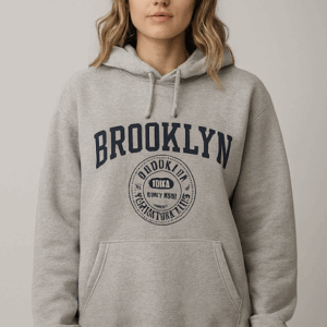 Hoodie Brooklyn Gris – Sweat à Capuche Unisexe