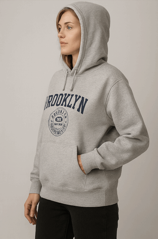 Hoodie Brooklyn Gris – Sweat à Capuche Unisexe