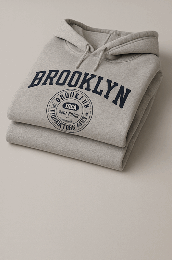 Hoodie Brooklyn Gris – Sweat à Capuche Unisexe