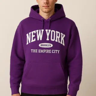 Sweat à Capuche New York mauve